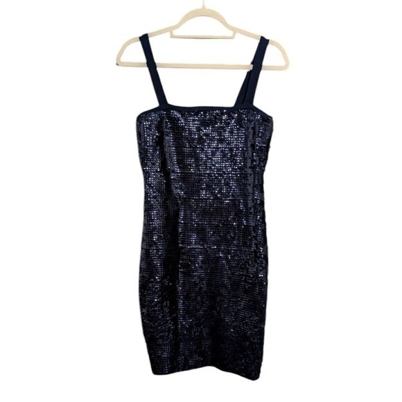 BCBGMaxAzria Dresses & Skirts - BCBGMaxAzria Blue Sequin Bodycon Bandage Sleeveless Mini Dress NWT Medium J